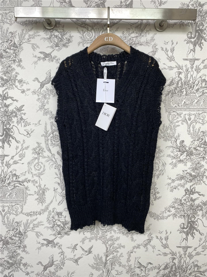 Dior V-Neck Navy Knit Vest