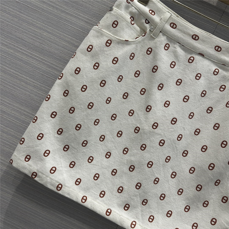 H**me5 new color pig nose logo denim skirt