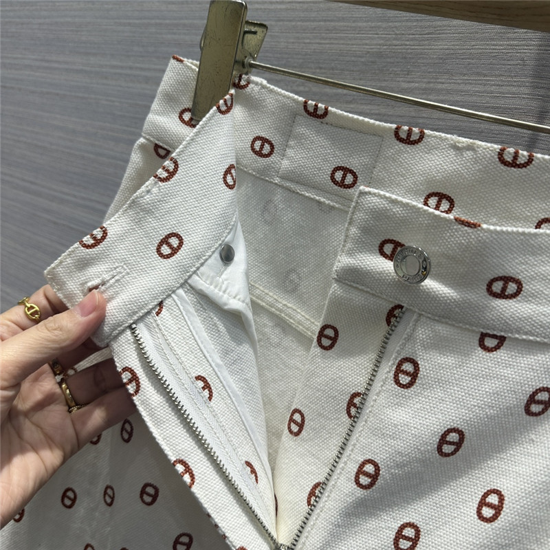 H**me5 new color pig nose logo denim trousers