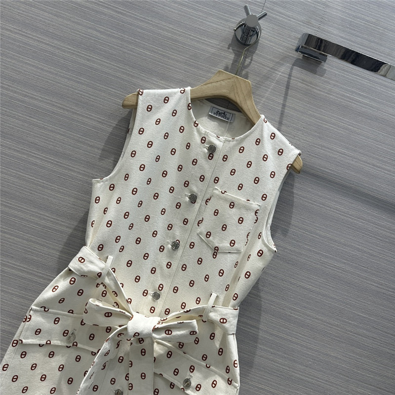 H**me5 new color pig nose logo denim vest dress