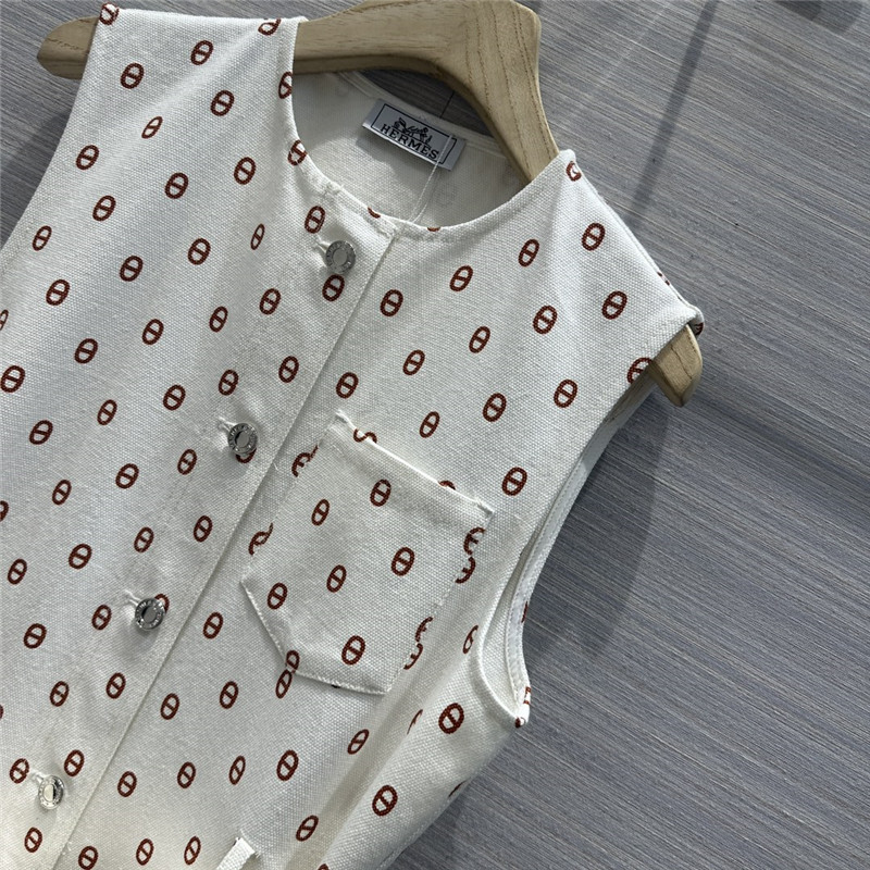 H**me5 new color pig nose logo denim vest dress