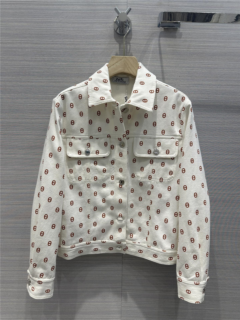 Hermes new color pig nose logo denim jacket