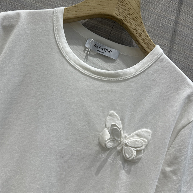 Va1e*ntin0 three-dimensional butterfly cotton t-shirt