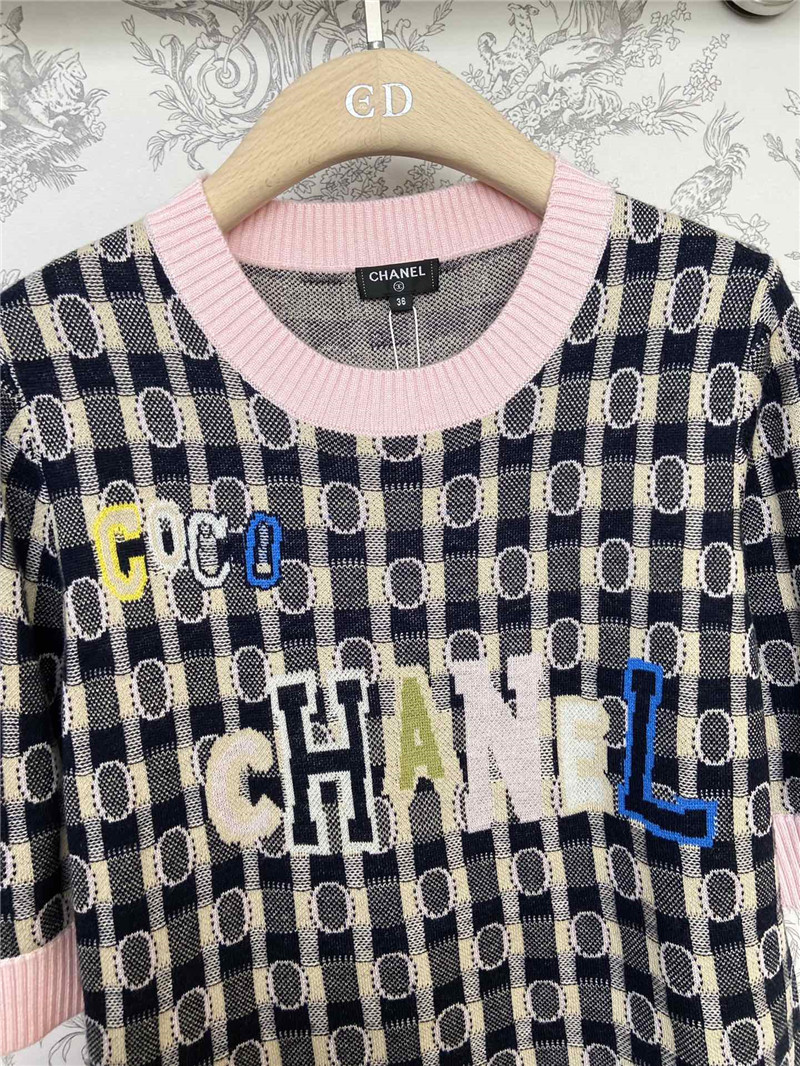 Ch**el new spring and summer knitted mid-sleeve top