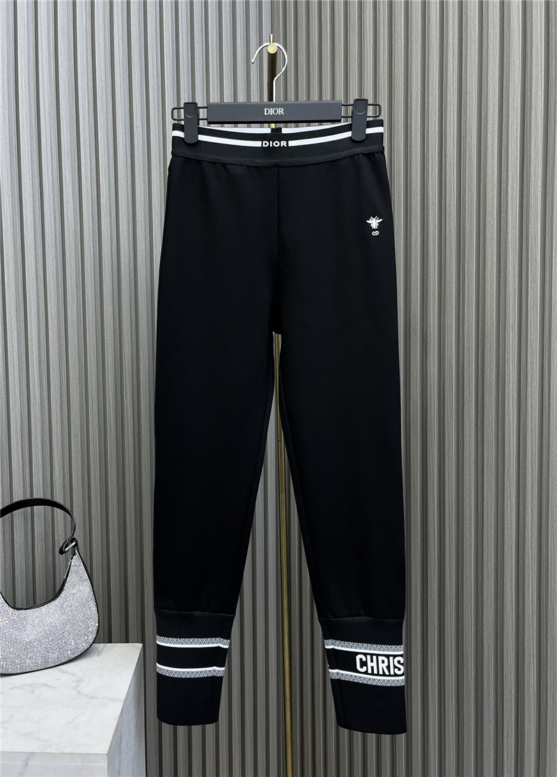 dior thickened letter web leggings