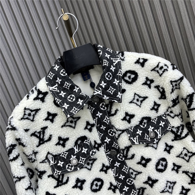 l0vis Vvtt0n lv patchwork lambswool jacket