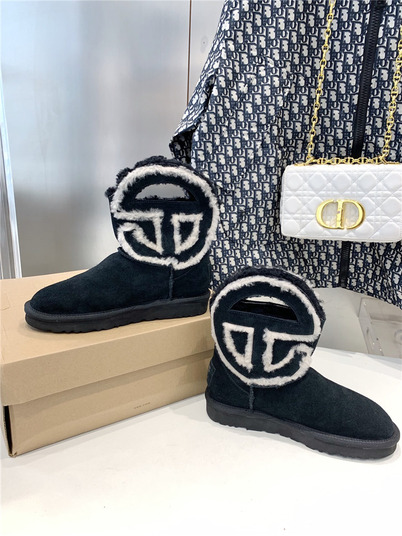 UGG x Telfar Denim Black Logo Mini Boot