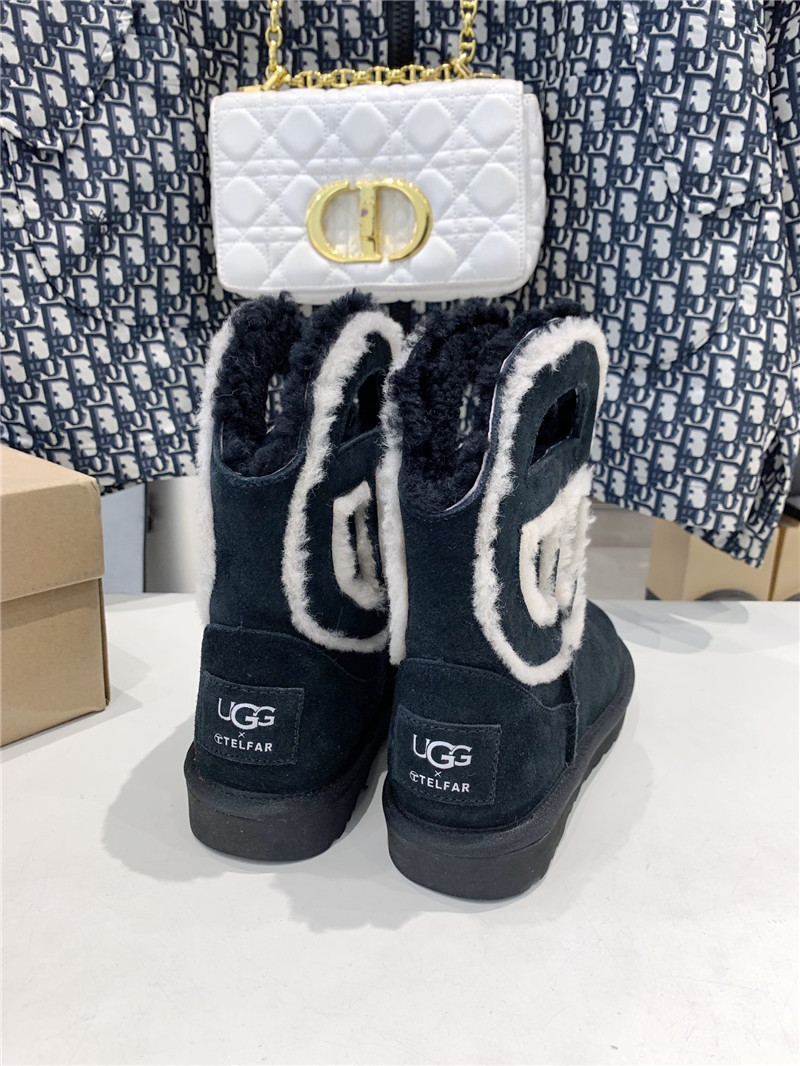 UGG x Telfar Denim Black Logo Mini Boot