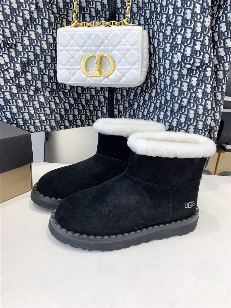 UGG Shearling Black Suede Boots
