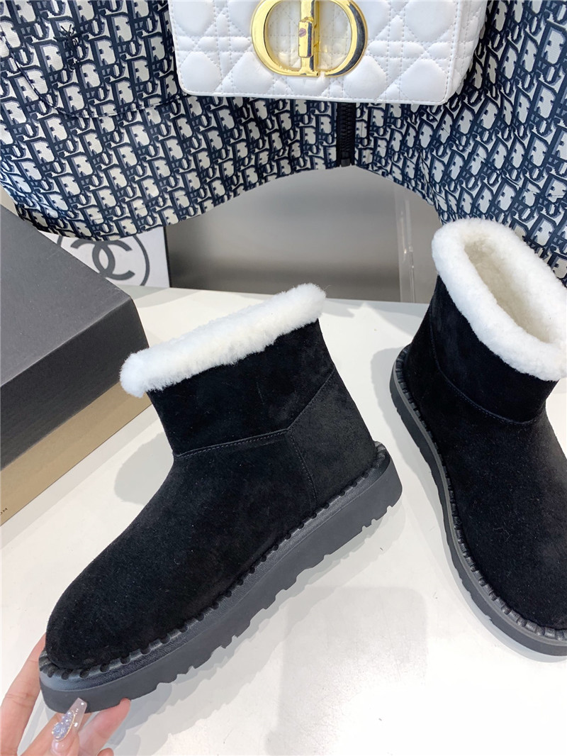 UGG Shearling Black Suede Boots