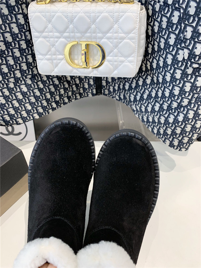 UGG Shearling Black Suede Boots