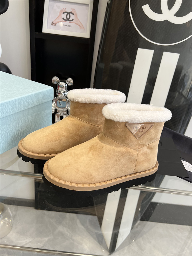 Prada Triangle-Logo Suede Boots