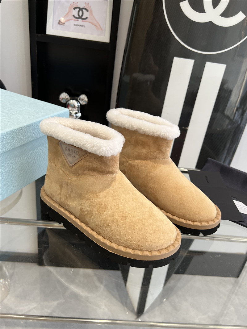 Prada Triangle-Logo Suede Boots