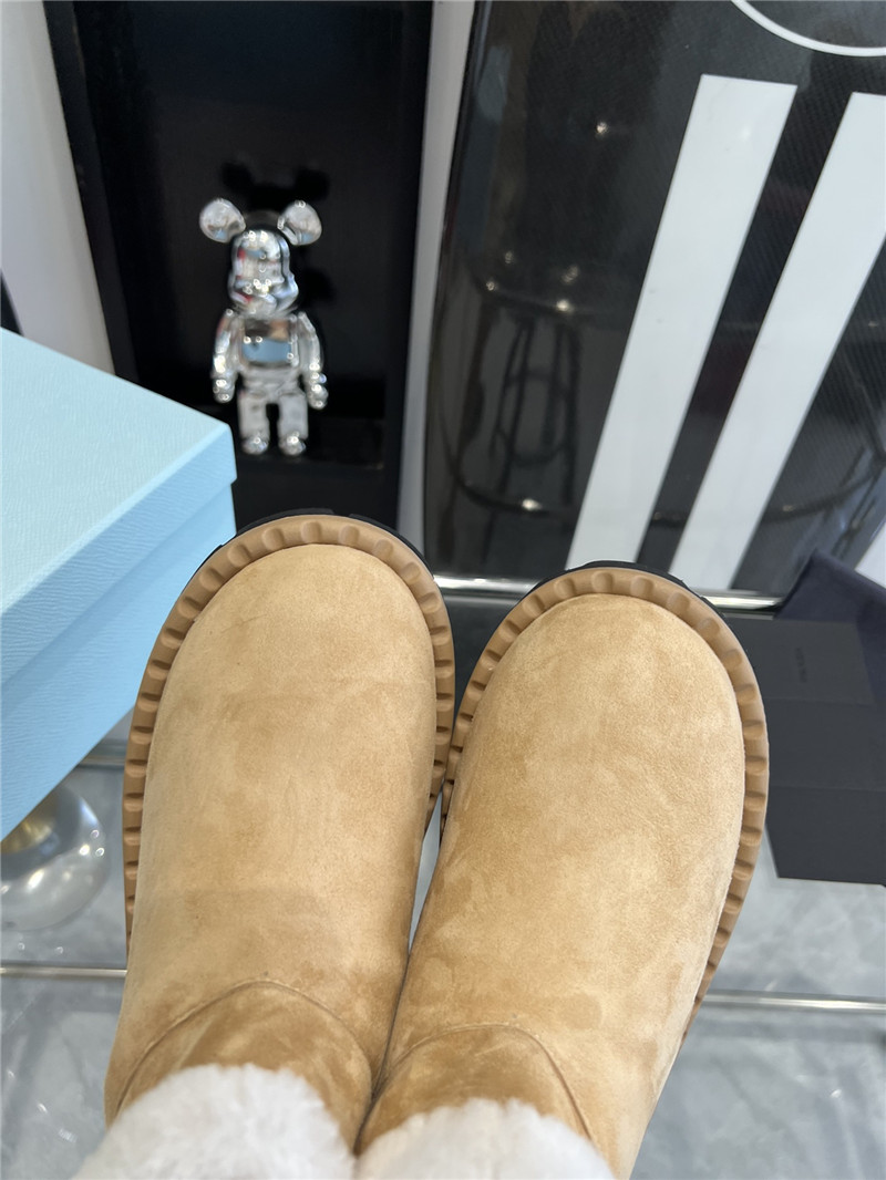 Prada Triangle-Logo Suede Boots