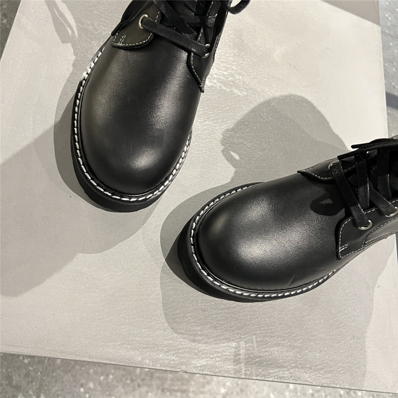 Chanel Knit Leather lace-up boots