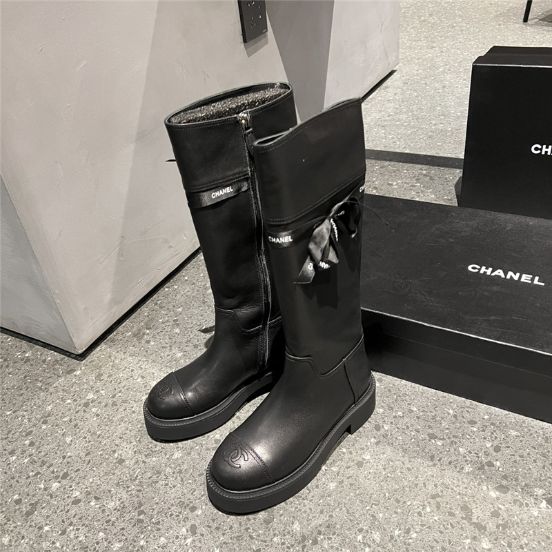 Chanel Calfskin Zip Keen High Boots