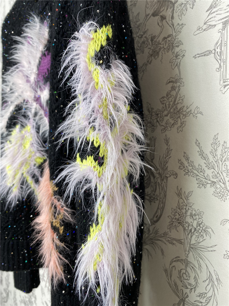 Ch**el shiny jacquard knitted sweater