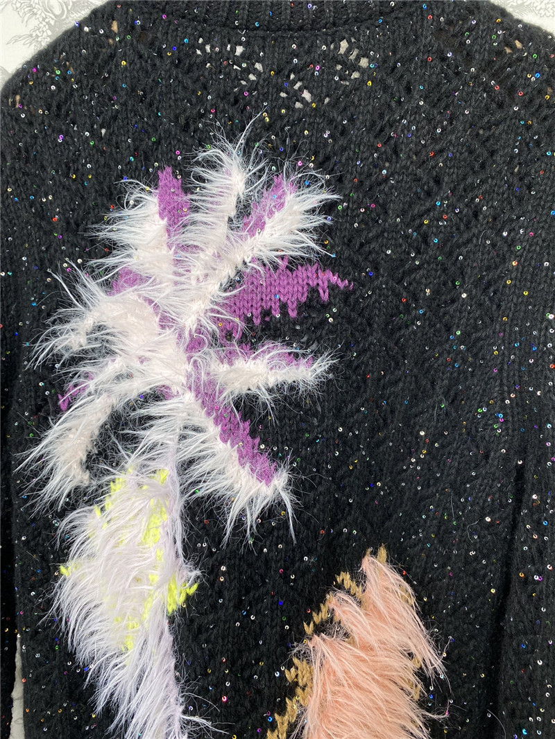 Ch**el shiny jacquard knitted sweater