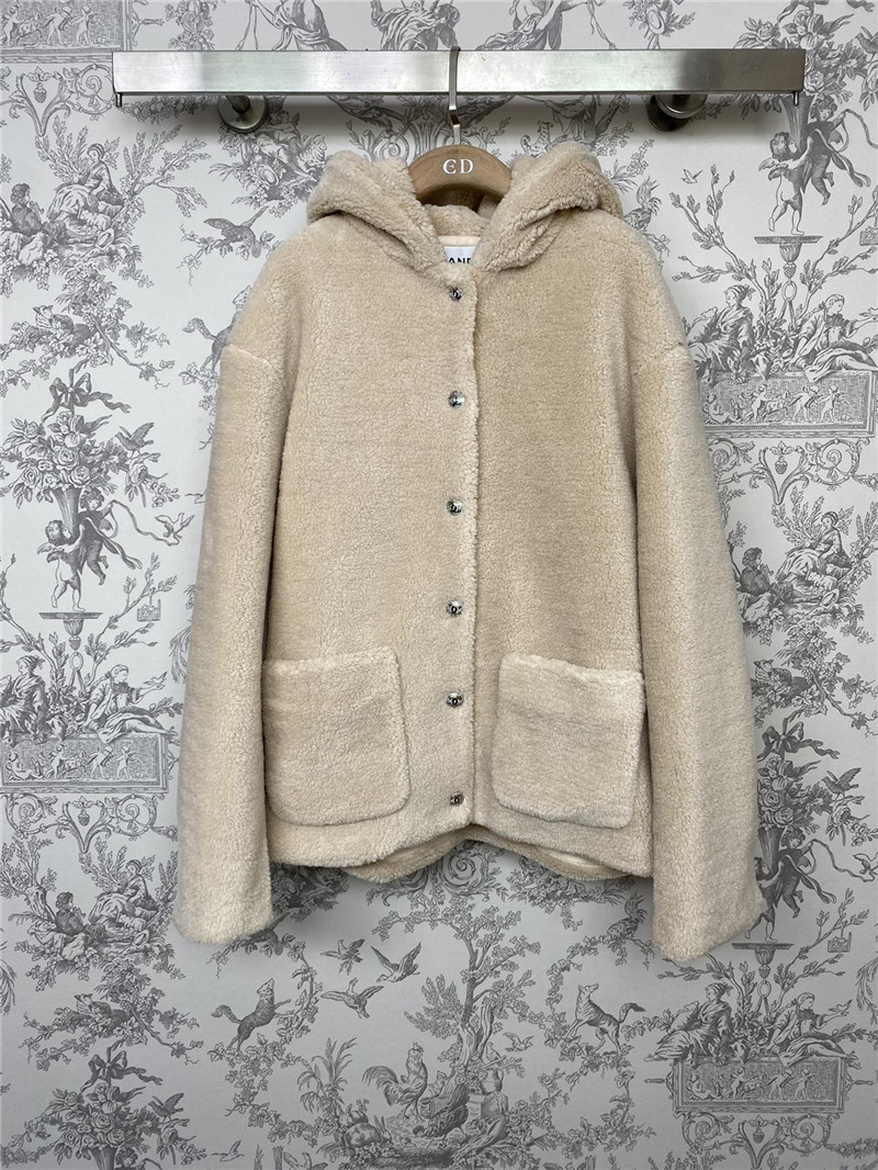 Chanel new lamb wool hooded jacket