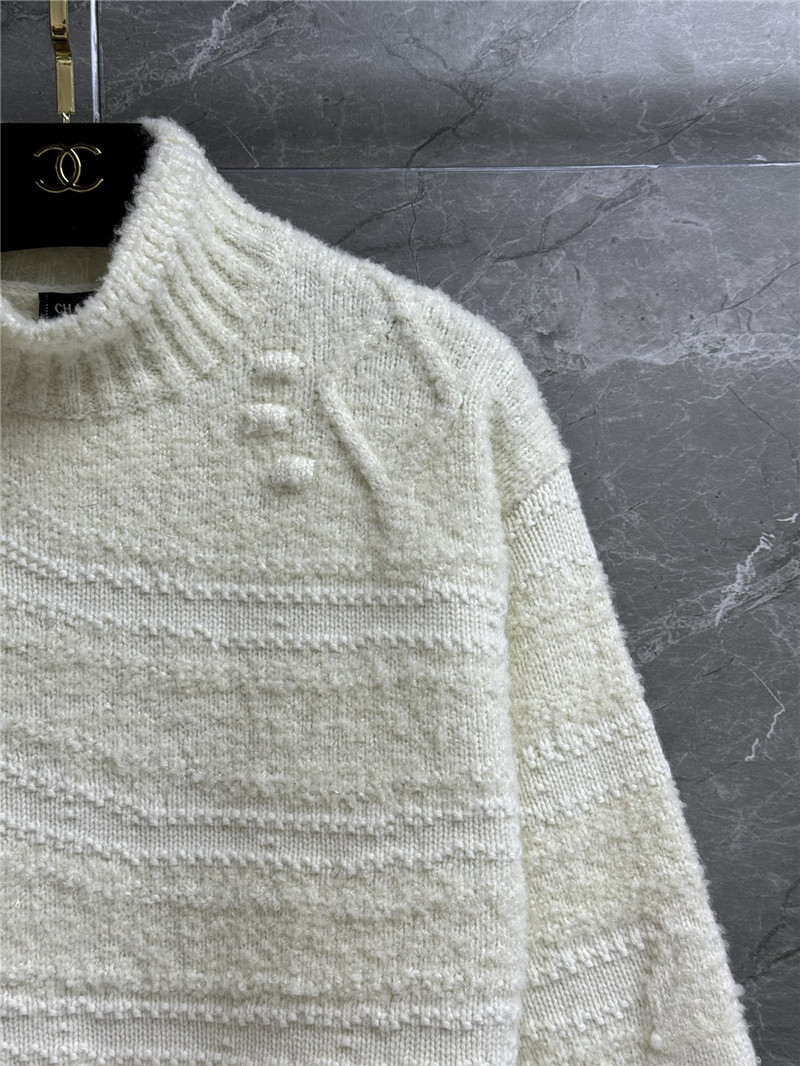 Ch**el jacquard turtleneck sweater white