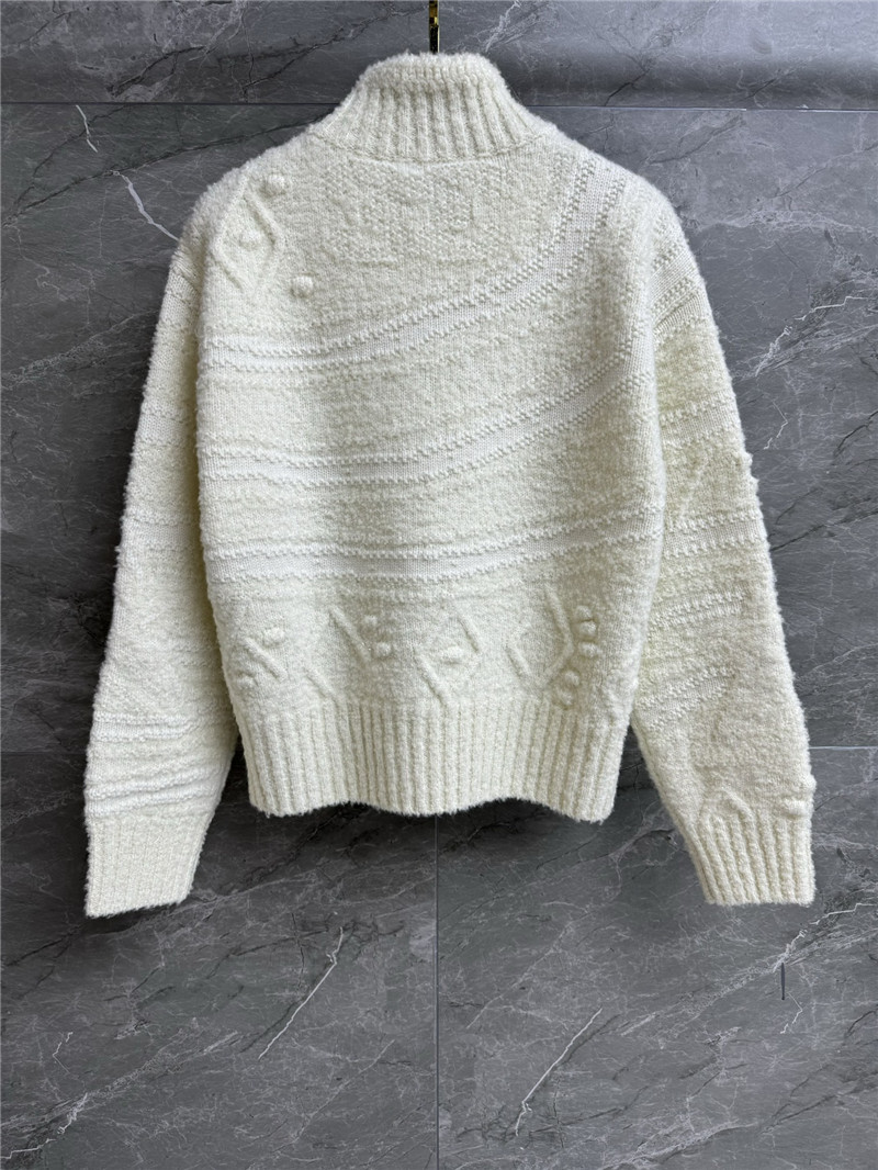 Ch**el jacquard turtleneck sweater white