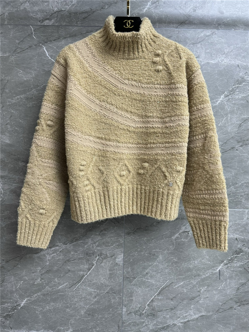 Chanel Jacquard Turtleneck Sweater in Ginger