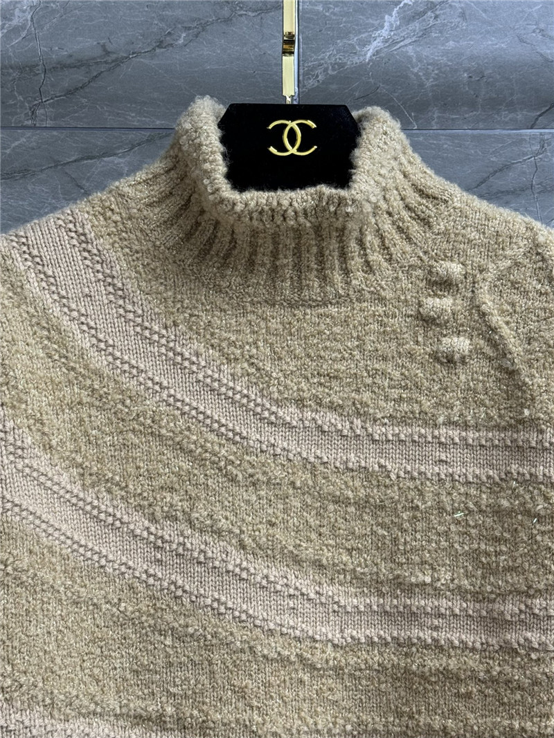Ch**el jacquard turtleneck sweater in ginger