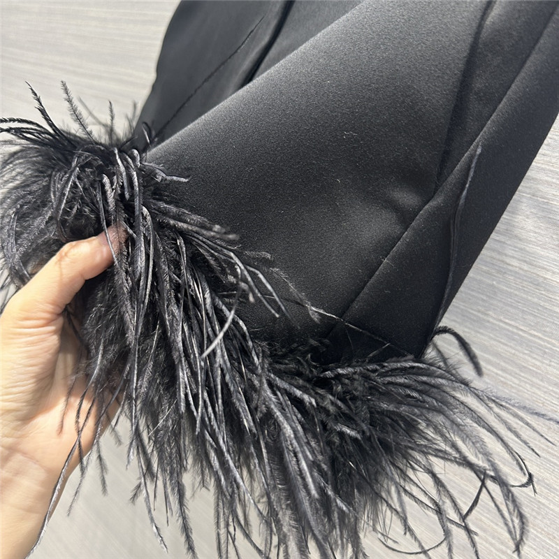 Pra*a lady style feather haute couture mini skirt