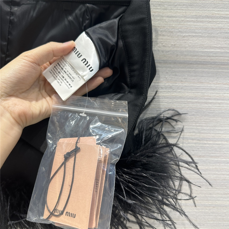 Pra*a lady style feather haute couture mini skirt