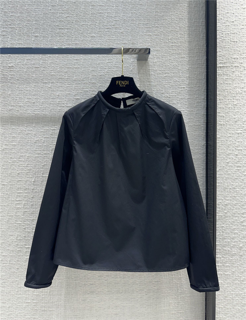 fendi micro pleated crew neck shirt