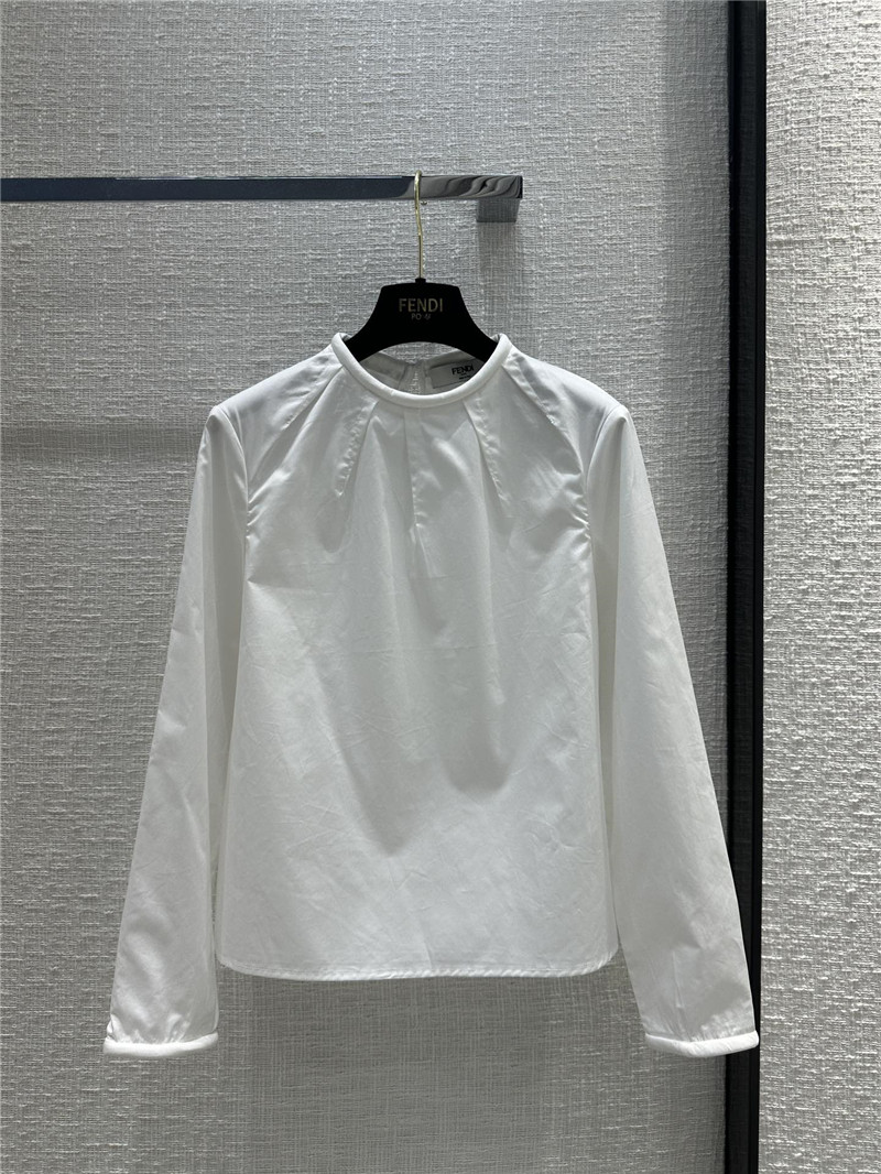 fendi micro pleated crew neck shirt