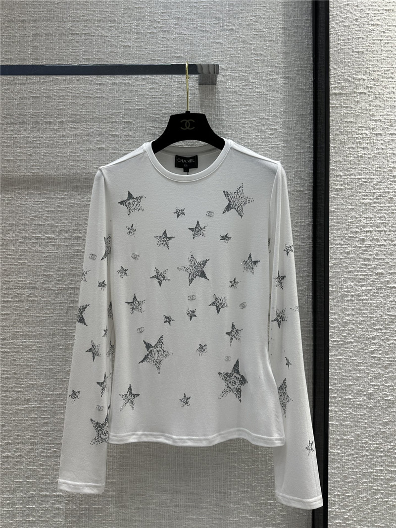 Chanel star printed rhinestone bottoming top