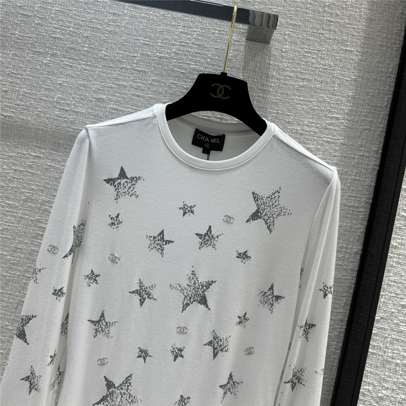 Ch**el star printed rhinestone bottoming top