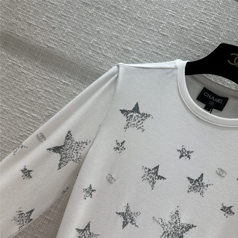 Ch**el star printed rhinestone bottoming top