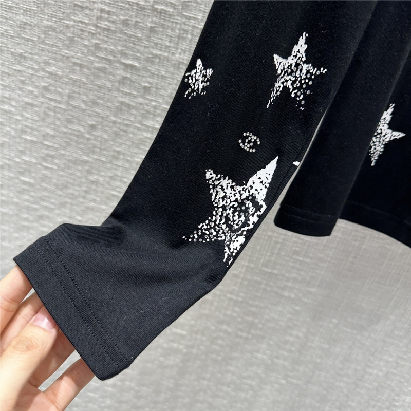 Ch**el star printed rhinestone bottoming top