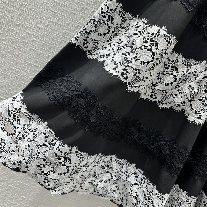 D10r water soluble flower color block long dress