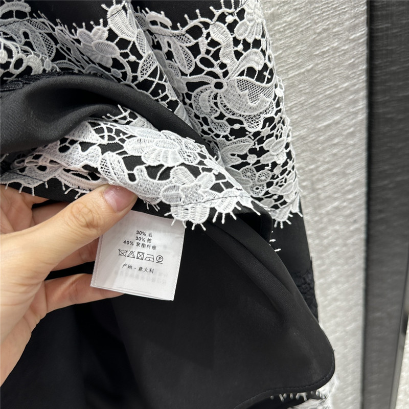 D10r water soluble flower color block long dress