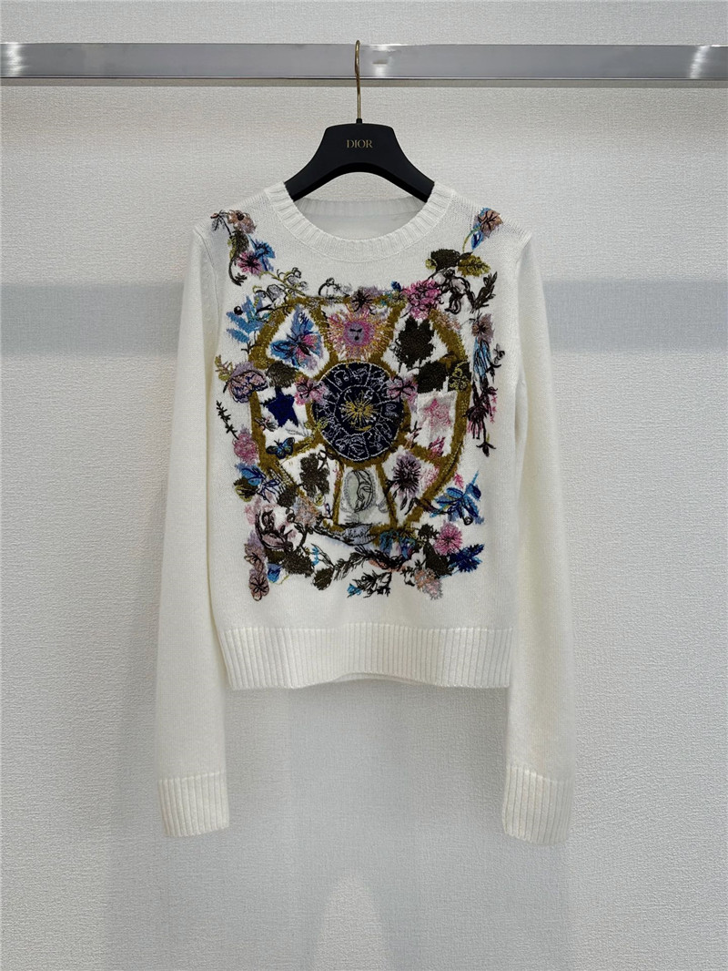 dior constellation flower totem jacquard sweater