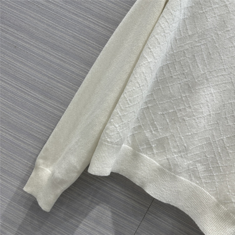 BC Jacquard Cashmere Sweater in White