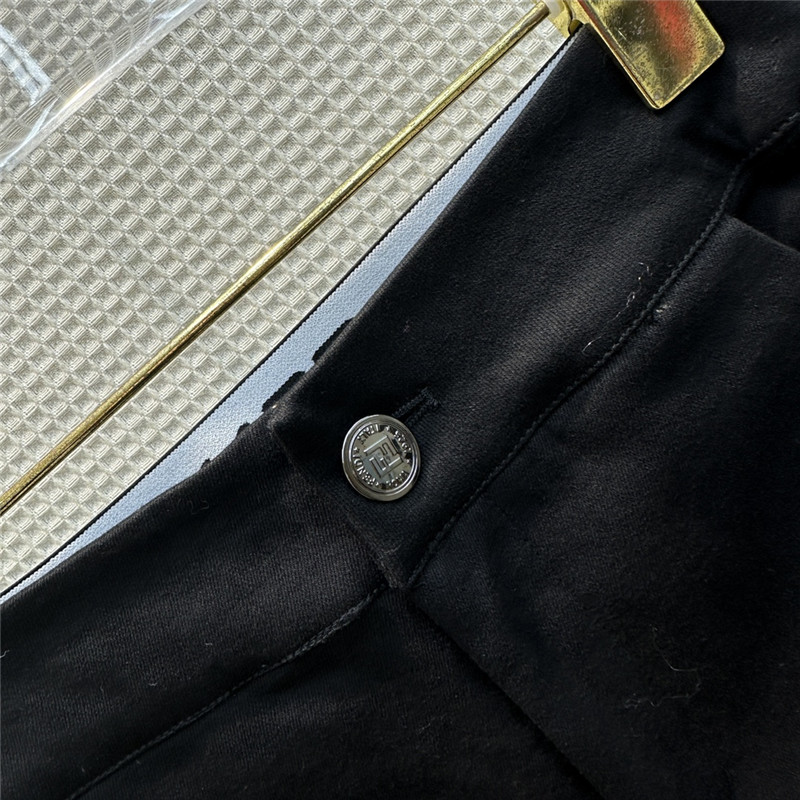 F**di logo elasticated web waist thin velvet skinny jeans