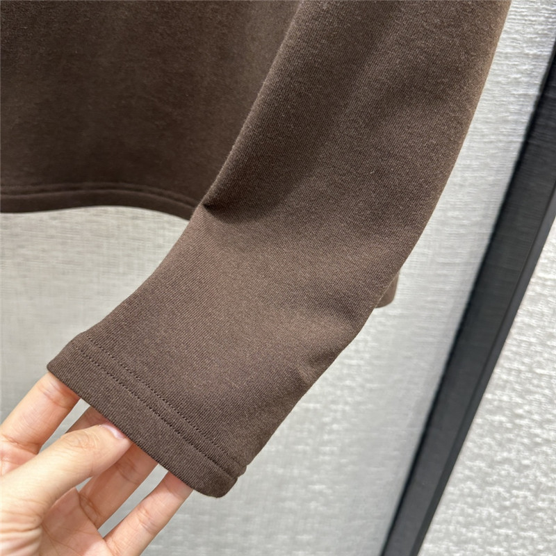 Pra*a triangle logo patch brushed base layer shirt