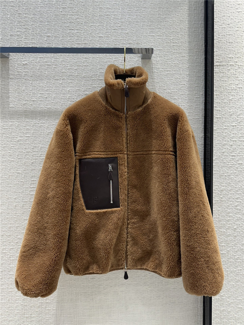 loro piana wool grained leather jacket