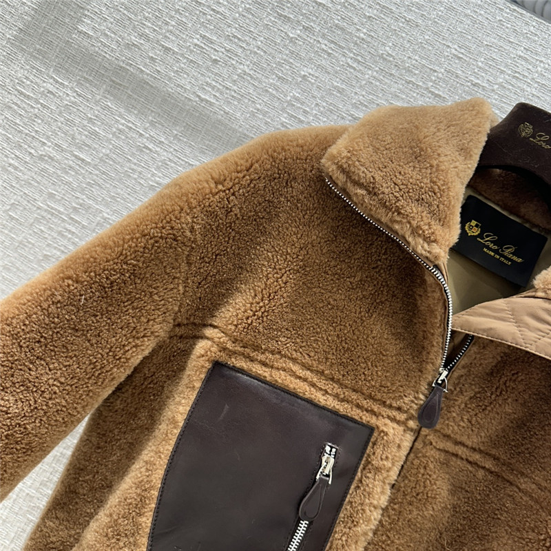 L0r0 P1ana wool grained leather jacket