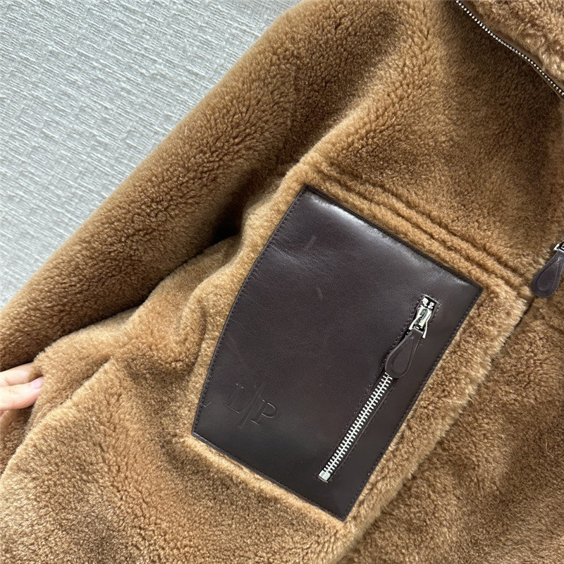 L0r0 P1ana wool grained leather jacket