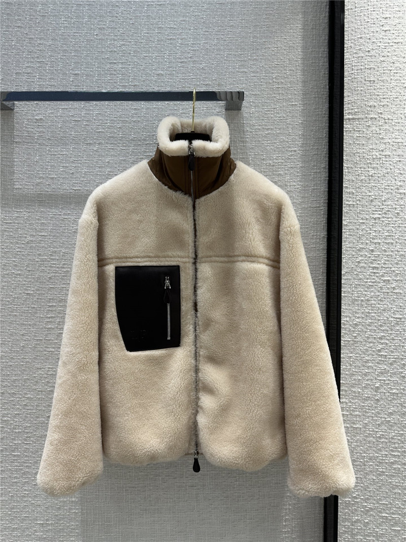 loro piana wool grained leather jacket