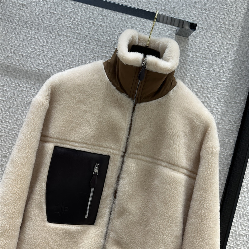 loro piana wool grained leather jacket