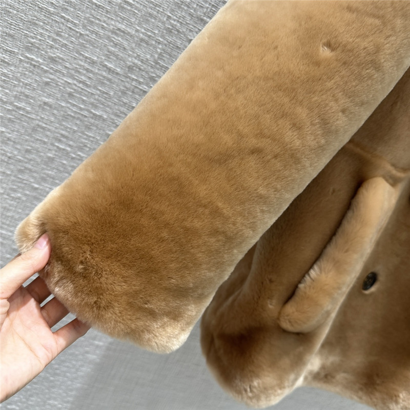 miumiu double-breasted short and medium fur coat