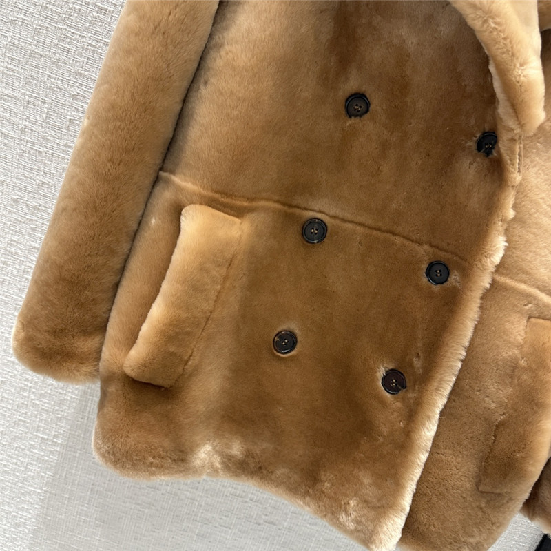 miumiu double-breasted short and medium fur coat