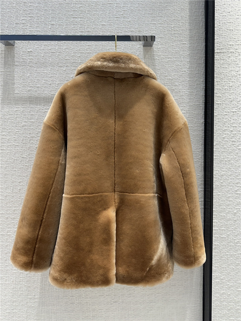 miumiu double-breasted short and medium fur coat