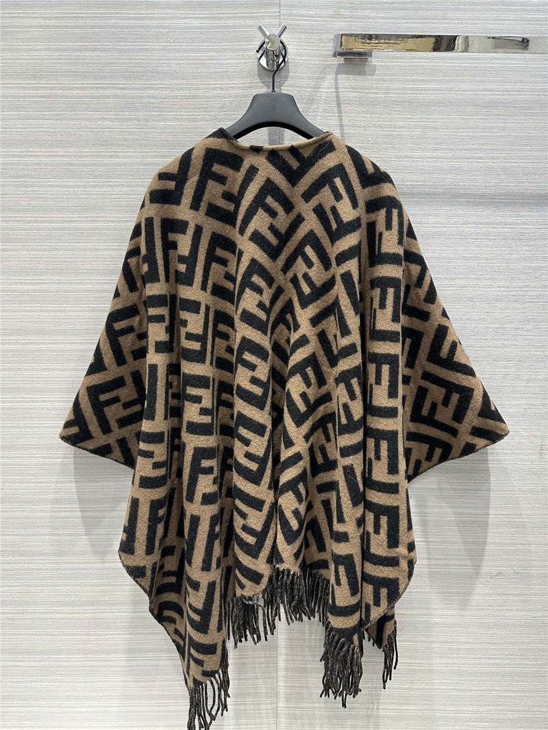 F**di cashmere shawl large scarf cloak